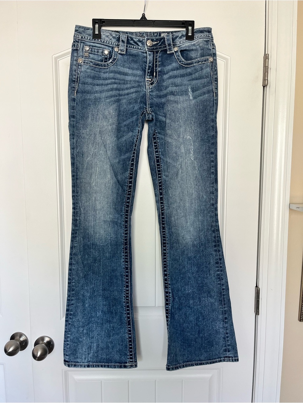 Miss Me Women's Embellished Medium Wash Boot Cut Jeans Size 30